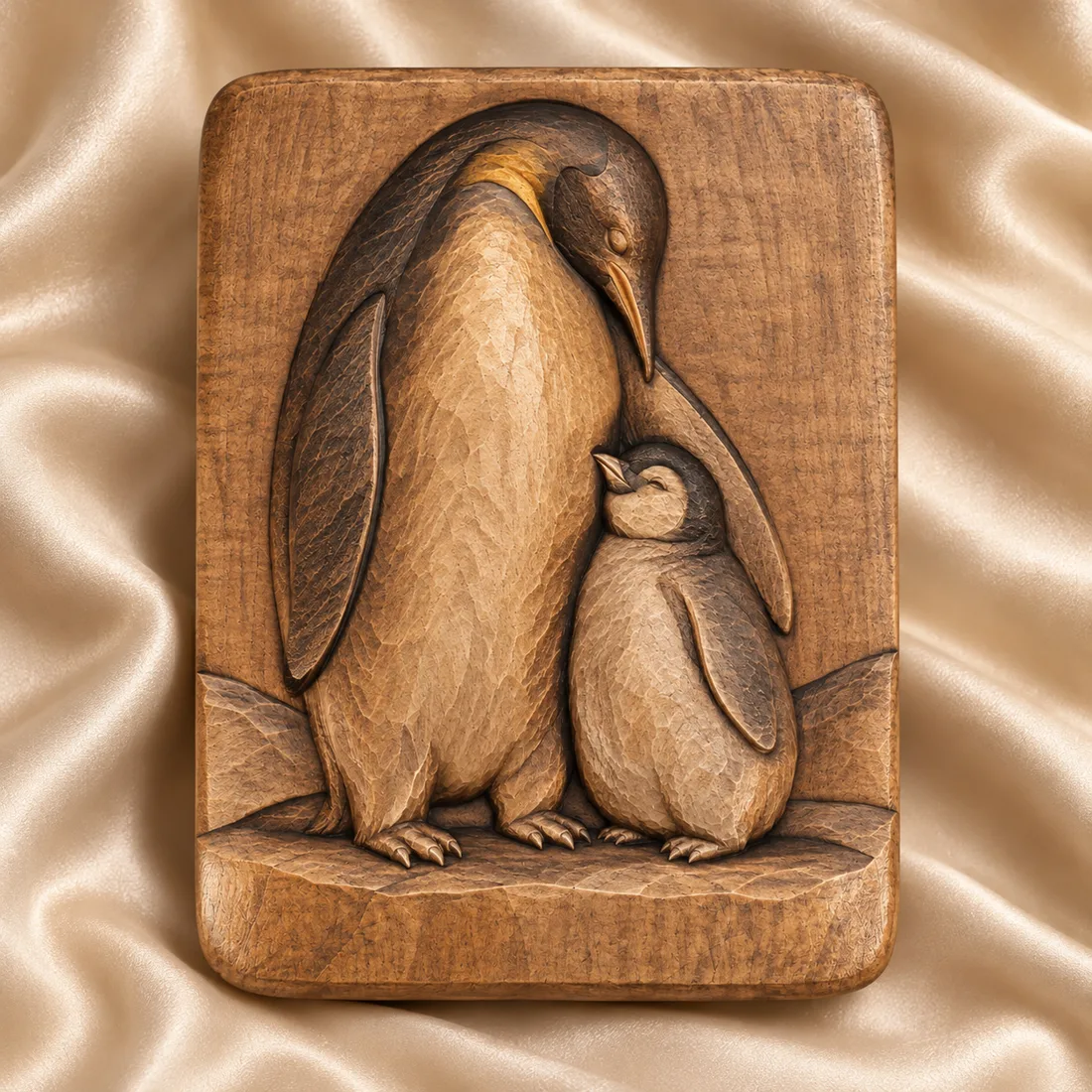 Emperor Penguin and Chick relief mockup
