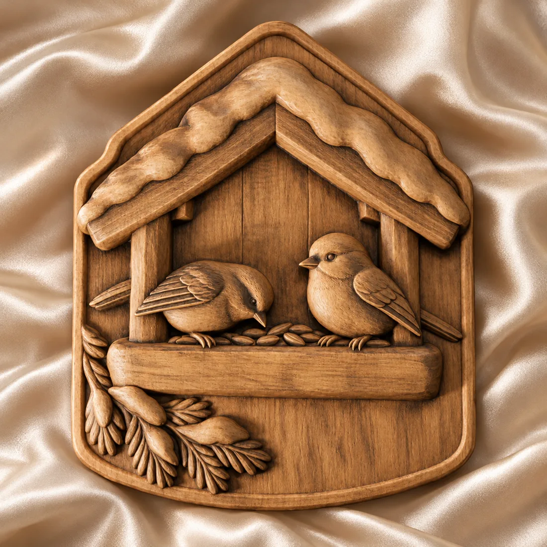 Winter Chickadee Feeder relief mockup